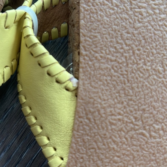 NWT Jack Rogers yellow tan cork thong slide flip flop sandals 10 - Picture 6 of 6